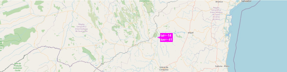 Basemap com o local das coordendas informadas.